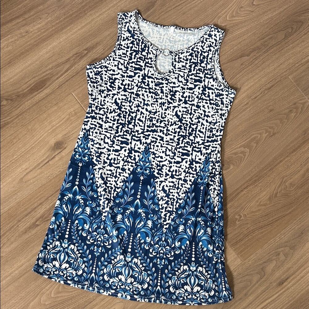 Navy Blue and White Swimsuit Coverup, Size Small